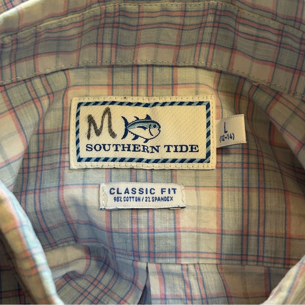 12-14 Southern Tide Plaid Sport Shirt - Picture 4 of 6